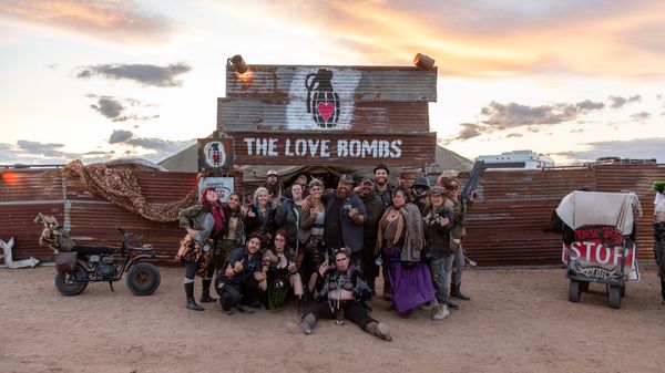 The Love Bombs, camp at Wasteland Weekend